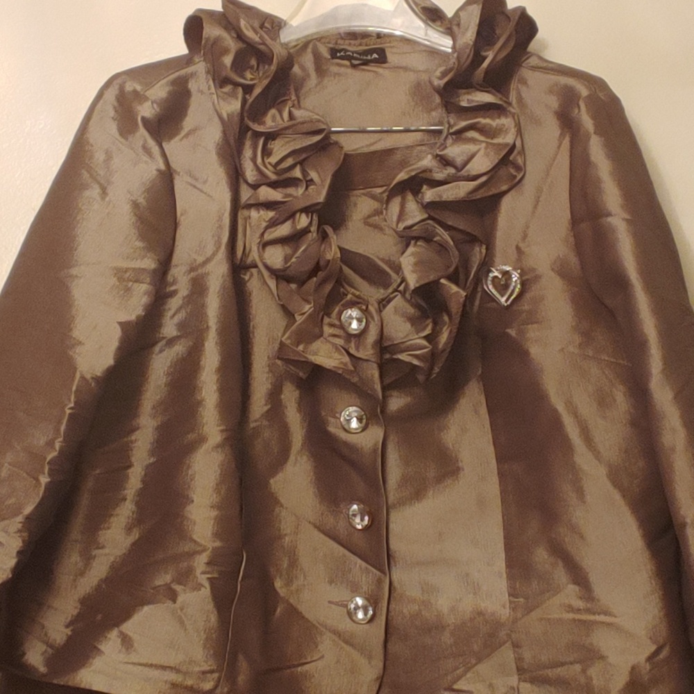 Karina 2 pc olive green suit